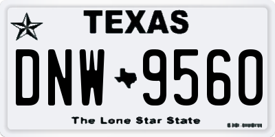 TX license plate DNW9560