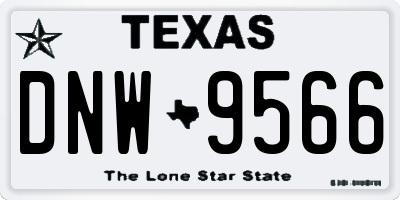 TX license plate DNW9566