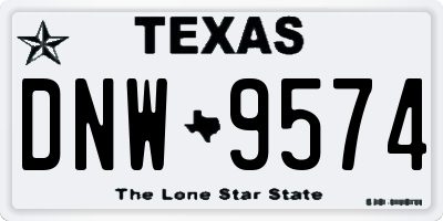 TX license plate DNW9574