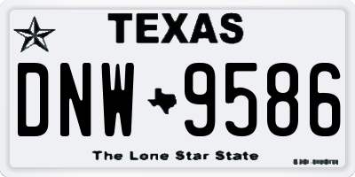 TX license plate DNW9586