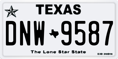 TX license plate DNW9587