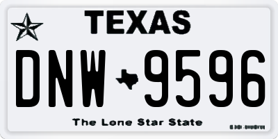 TX license plate DNW9596