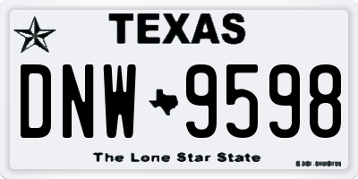 TX license plate DNW9598