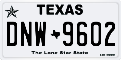 TX license plate DNW9602