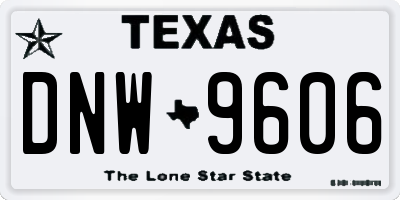 TX license plate DNW9606