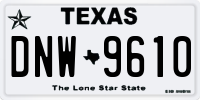 TX license plate DNW9610