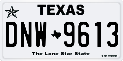 TX license plate DNW9613