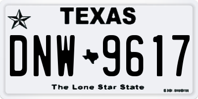 TX license plate DNW9617