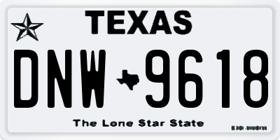 TX license plate DNW9618