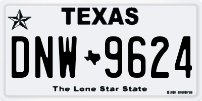 TX license plate DNW9624