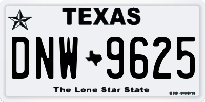 TX license plate DNW9625