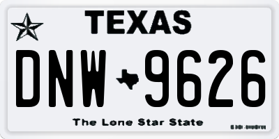 TX license plate DNW9626