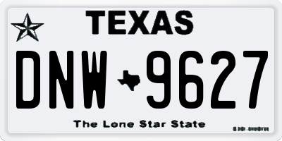TX license plate DNW9627