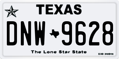 TX license plate DNW9628