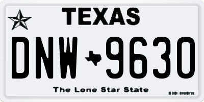 TX license plate DNW9630