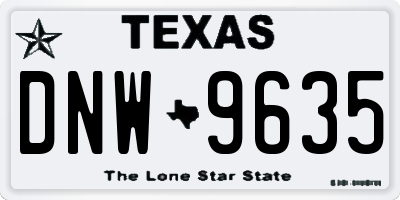 TX license plate DNW9635