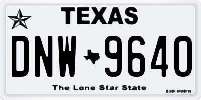 TX license plate DNW9640