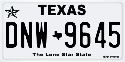 TX license plate DNW9645