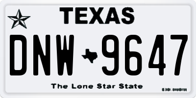 TX license plate DNW9647