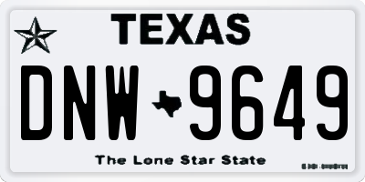 TX license plate DNW9649
