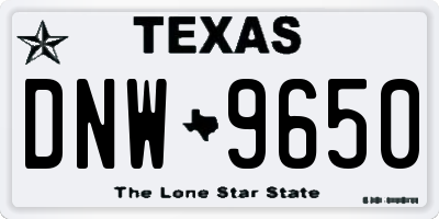 TX license plate DNW9650