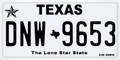 TX license plate DNW9653