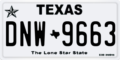 TX license plate DNW9663