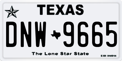 TX license plate DNW9665