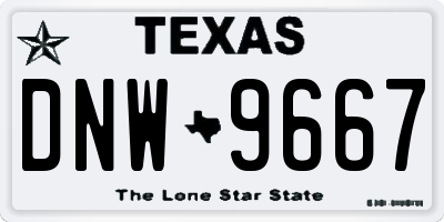 TX license plate DNW9667