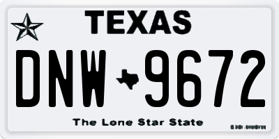TX license plate DNW9672