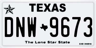 TX license plate DNW9673
