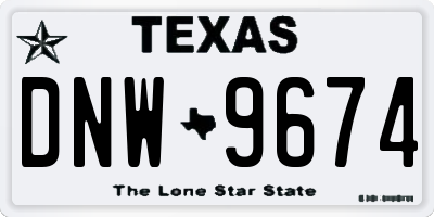 TX license plate DNW9674