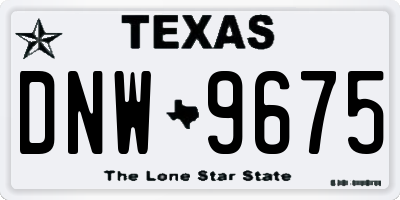 TX license plate DNW9675