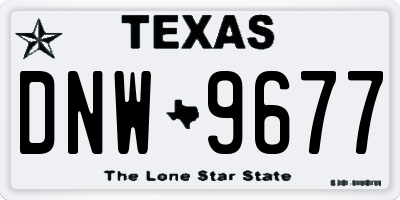 TX license plate DNW9677