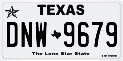 TX license plate DNW9679