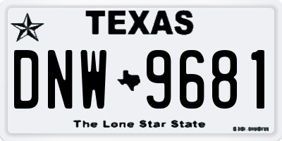 TX license plate DNW9681