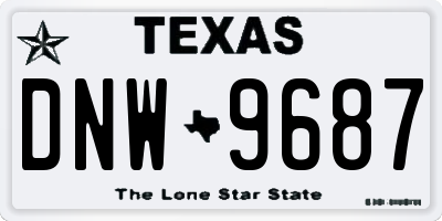 TX license plate DNW9687
