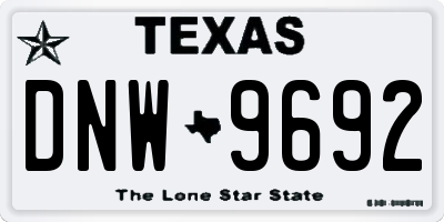TX license plate DNW9692