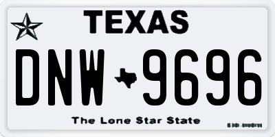 TX license plate DNW9696