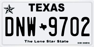 TX license plate DNW9702