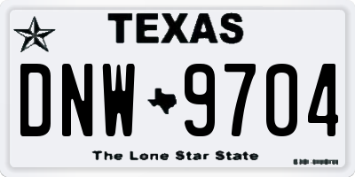 TX license plate DNW9704