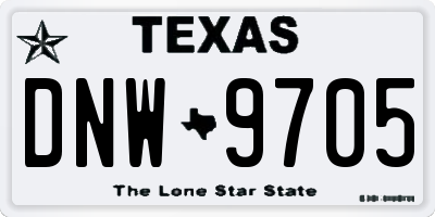 TX license plate DNW9705