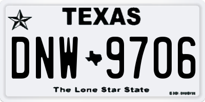TX license plate DNW9706