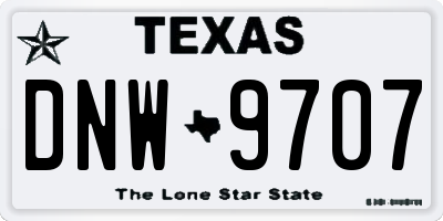 TX license plate DNW9707