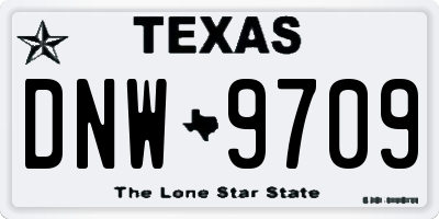 TX license plate DNW9709