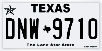 TX license plate DNW9710