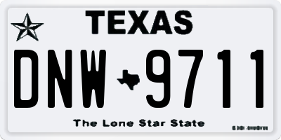 TX license plate DNW9711