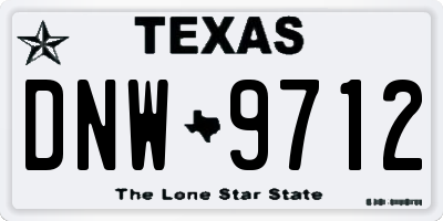TX license plate DNW9712