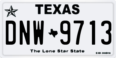 TX license plate DNW9713