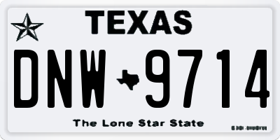TX license plate DNW9714